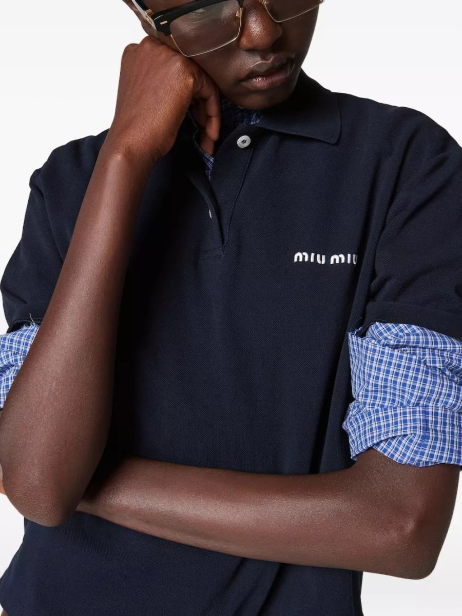 Miu Miu Camicia in cotone a quadri, view 2
