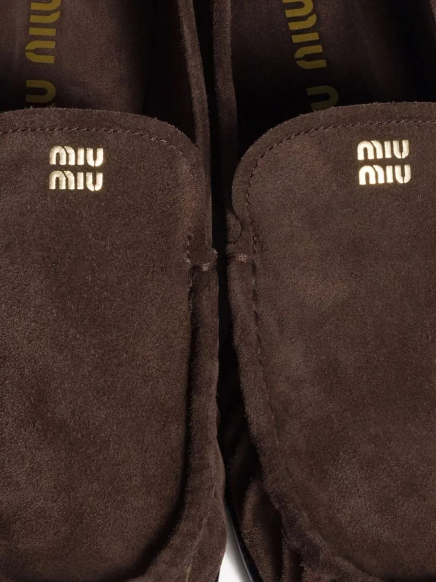Miu Miu Mocassini in pelle scamosciata, view 4