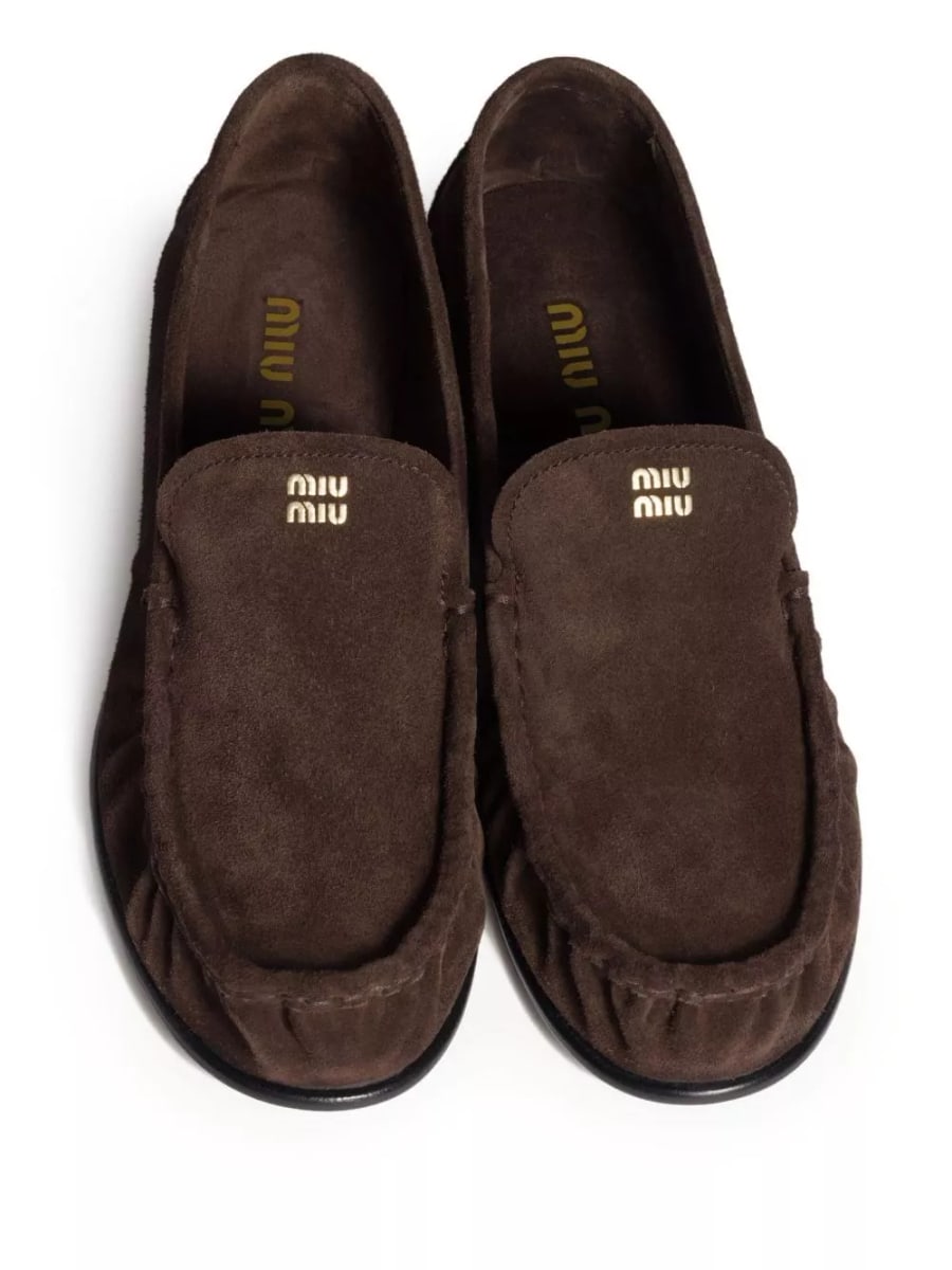 Miu Miu Mocassini in pelle scamosciata, view 5