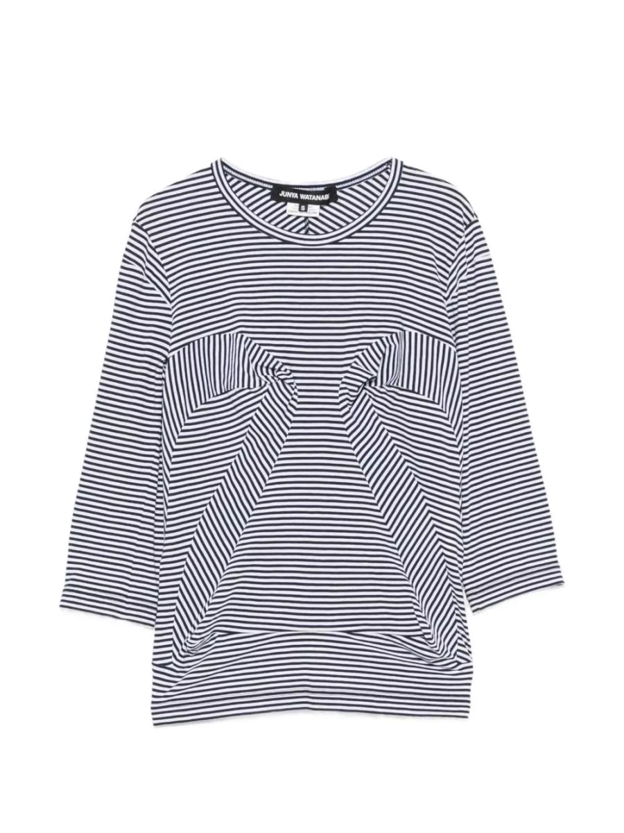 Junya watanabe T-shirt in cotone a righe