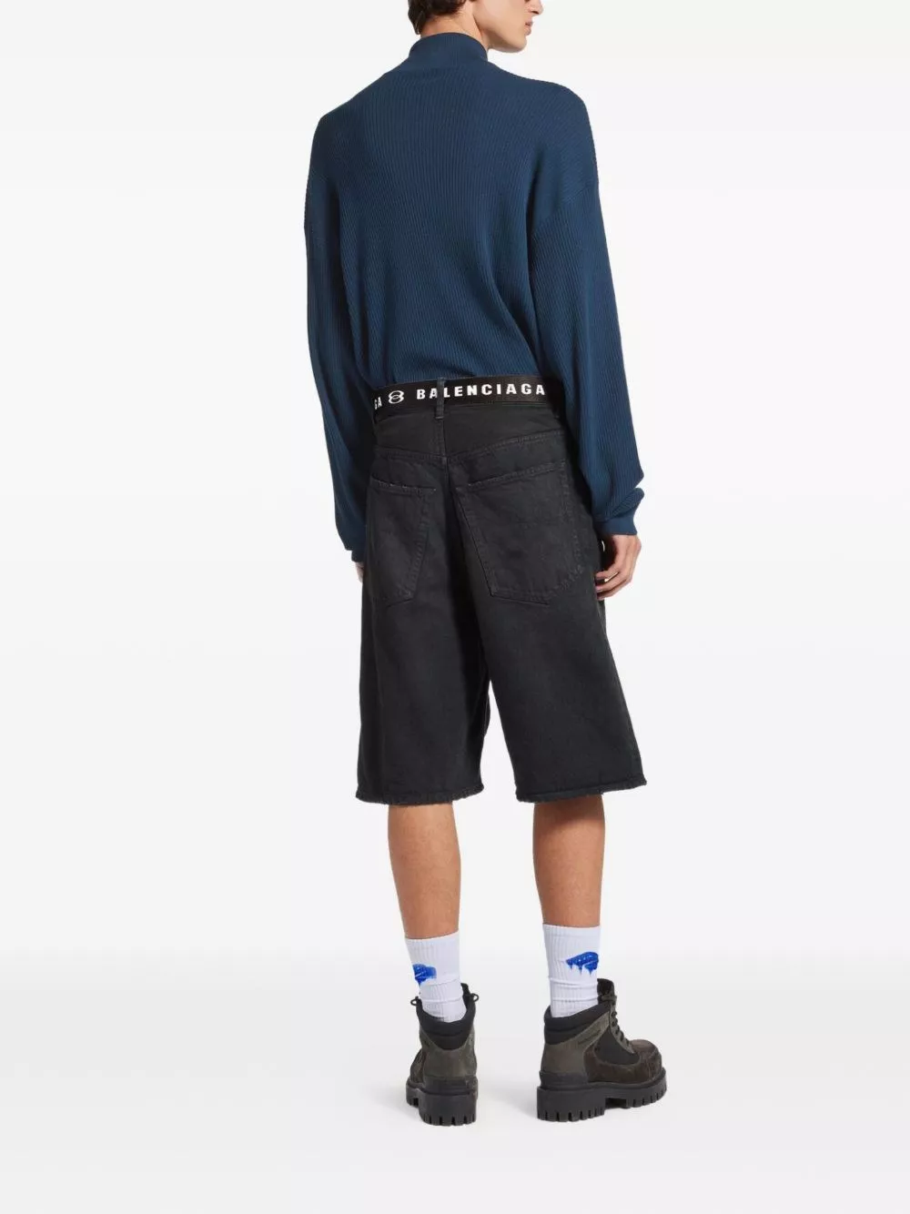 Balenciaga Shorts in denim di cotone, view 2