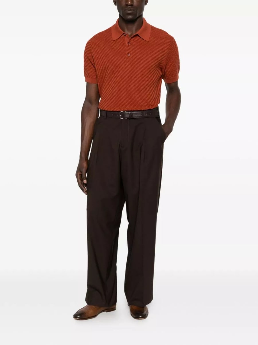 Brioni la polo in cotone e cashmere, view 3