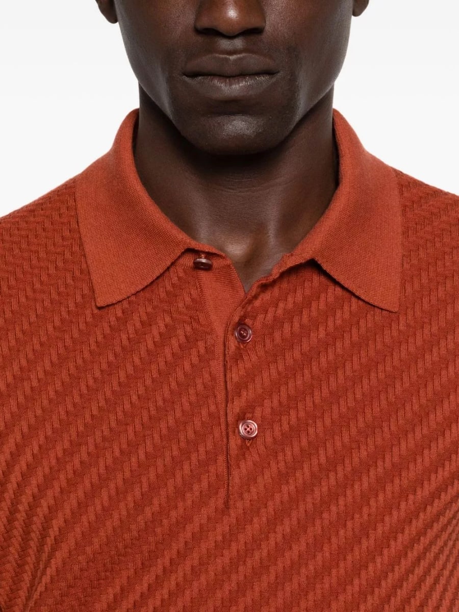 Brioni la polo in cotone e cashmere, view 4