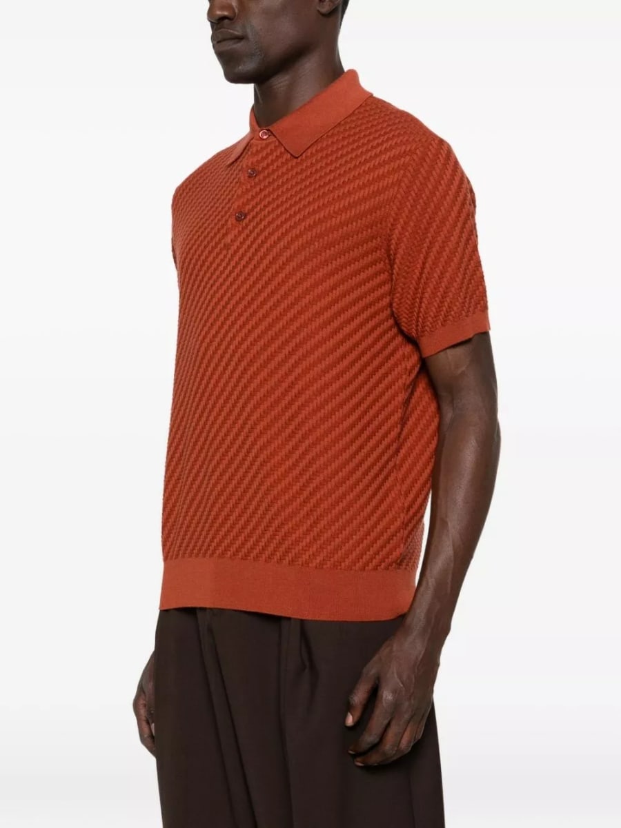 Brioni la polo in cotone e cashmere, view 5