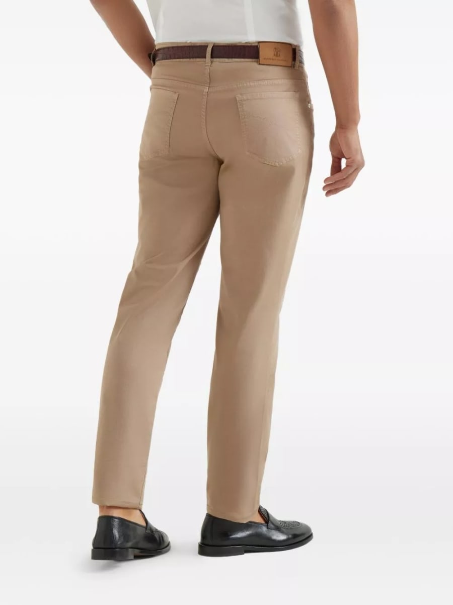 Brunello Cucinelli Pantaloni slim in cotone, view 5
