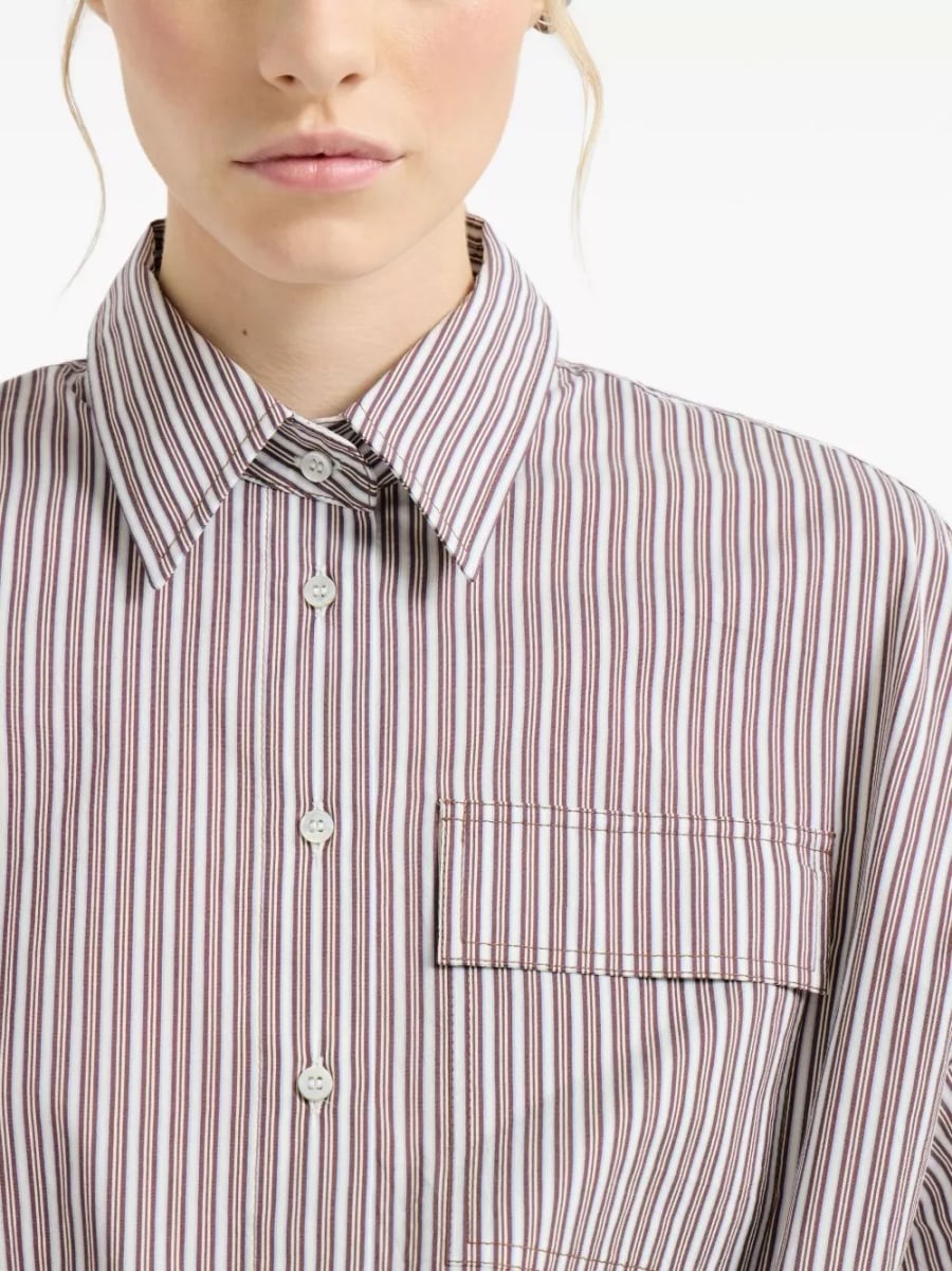 Brunello Cucinelli Camicia a righe in cotone, view 2