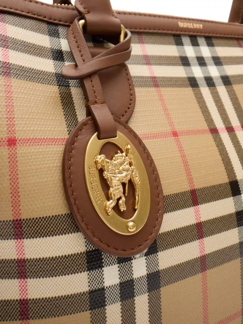 Burberry Borsa shopping a quadri piccola, view 2