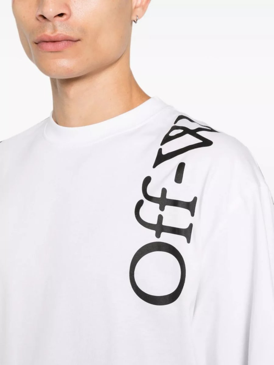Off-White T-shirt in cotone Vertical Bookish Skate, view 4