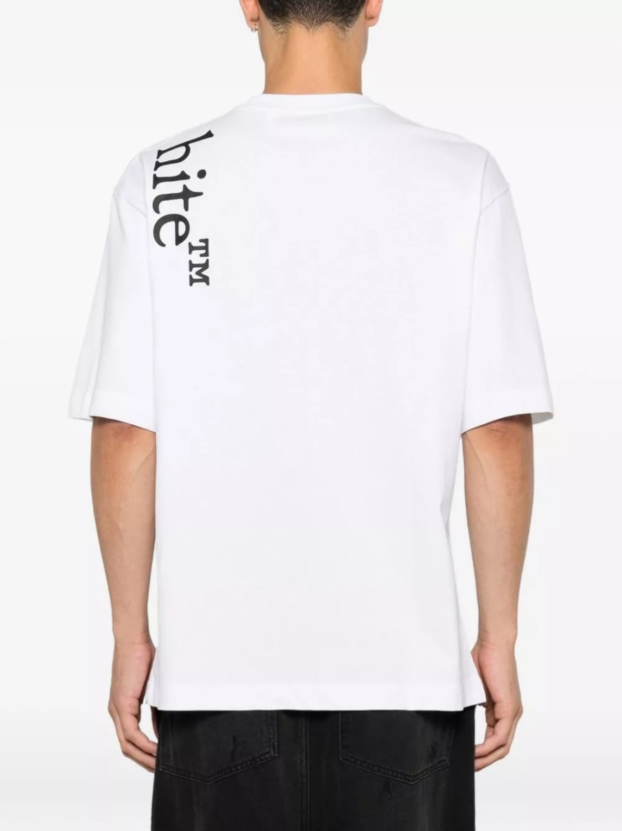 Off-White T-shirt in cotone Vertical Bookish Skate, view 5