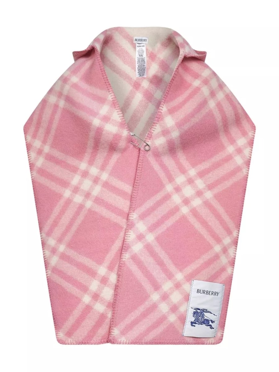 Burberry Sciarpa con cappuccio in lana a quadri