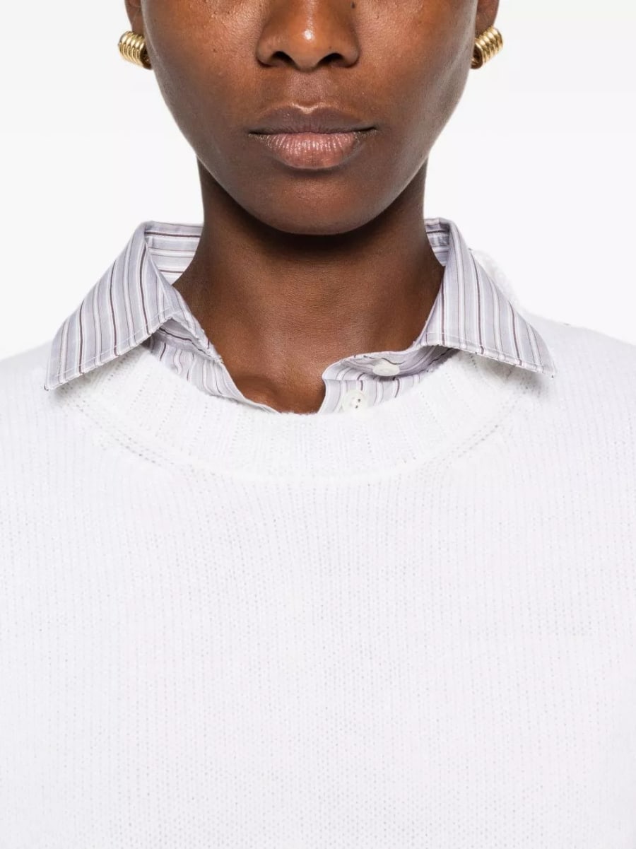 Base Maglione girocollo in lana e cashmere, view 4