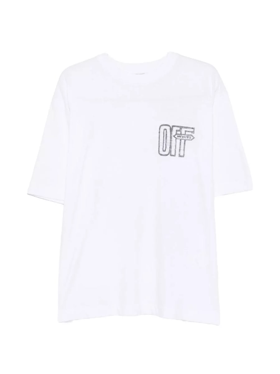 Off-White T-shirt in cotone Motion Arrow Skate