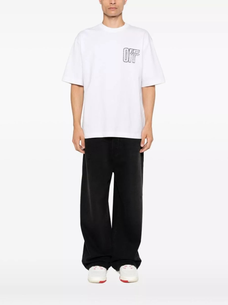 Off-White T-shirt in cotone Motion Arrow Skate, view 2