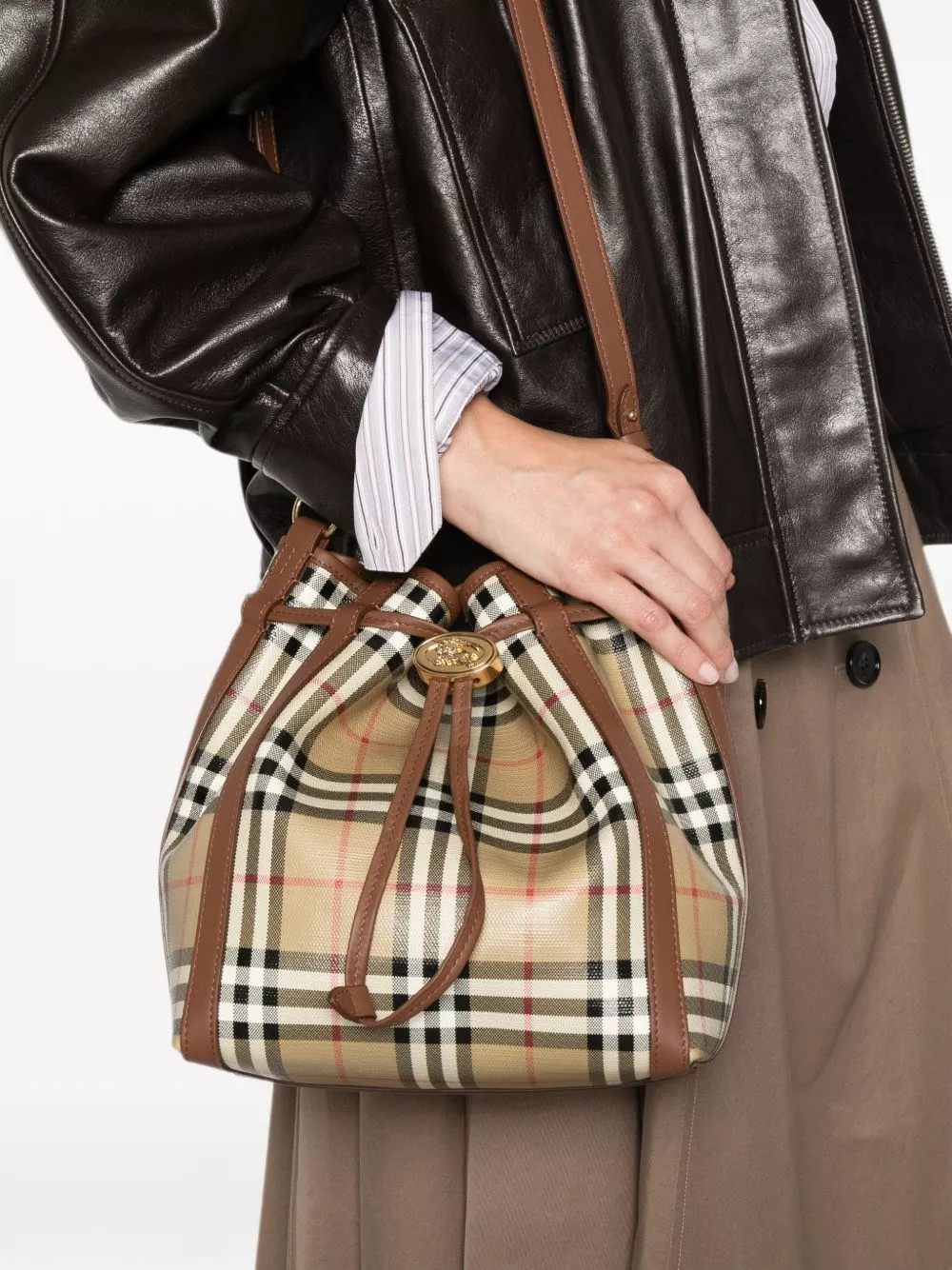 Burberry Piccola borsa a secchiello con coulisse, view 2