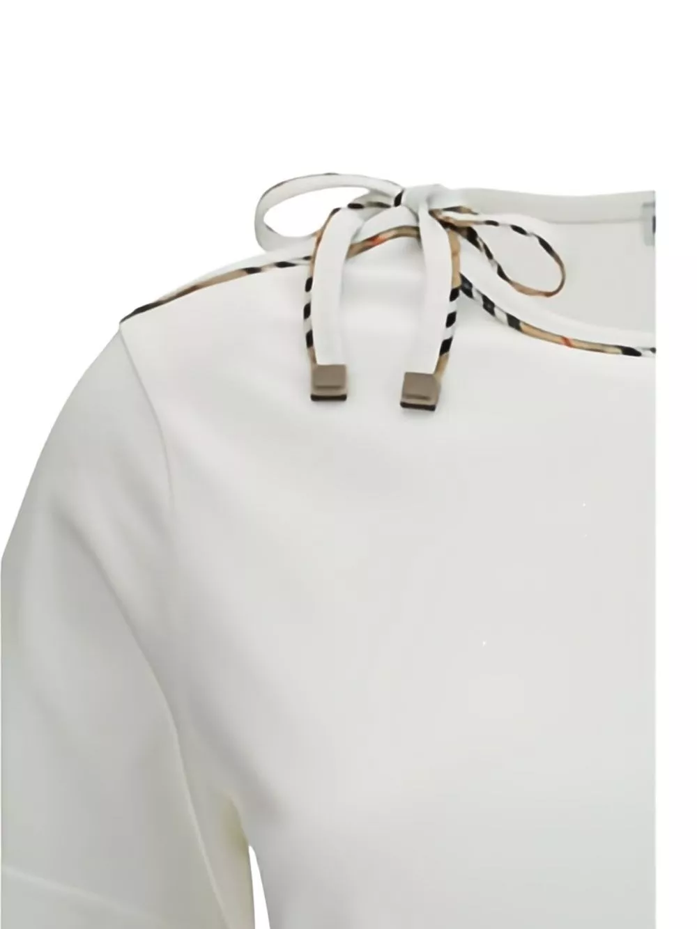 Burberry T-shirt in cotone con fiocco a quadri, view 2