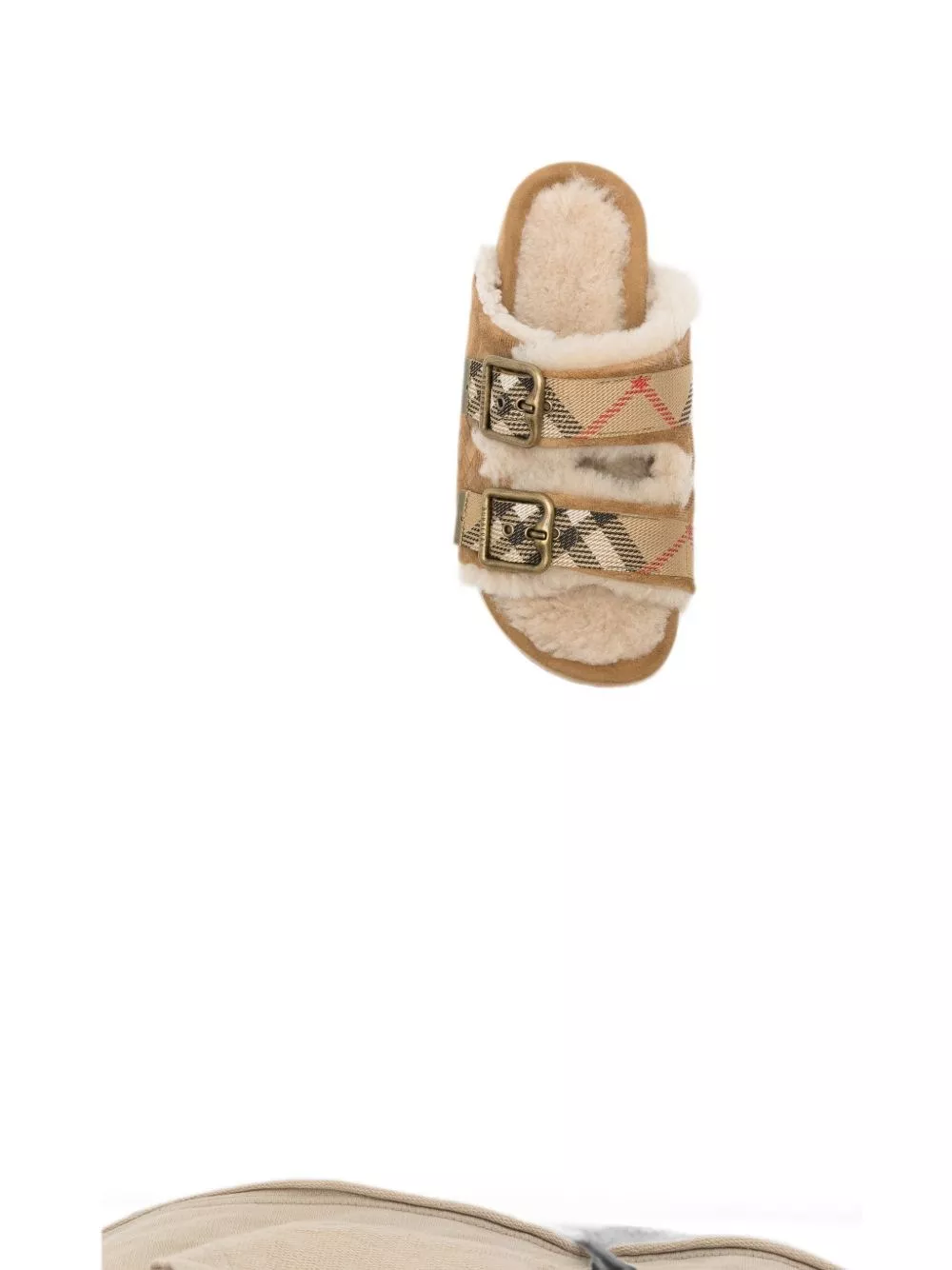Burberry Sandali in shearling a quadri Urchin, view 2