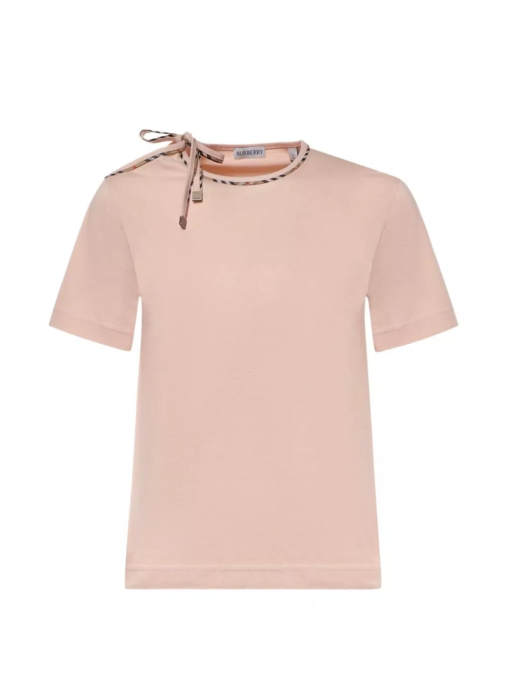 Burberry T-shirt in cotone con fiocco a quadri