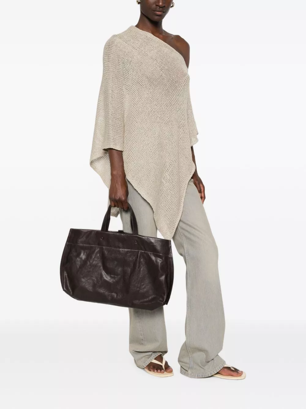 Lihann george Borsa shopping in pelle Elli, view 2