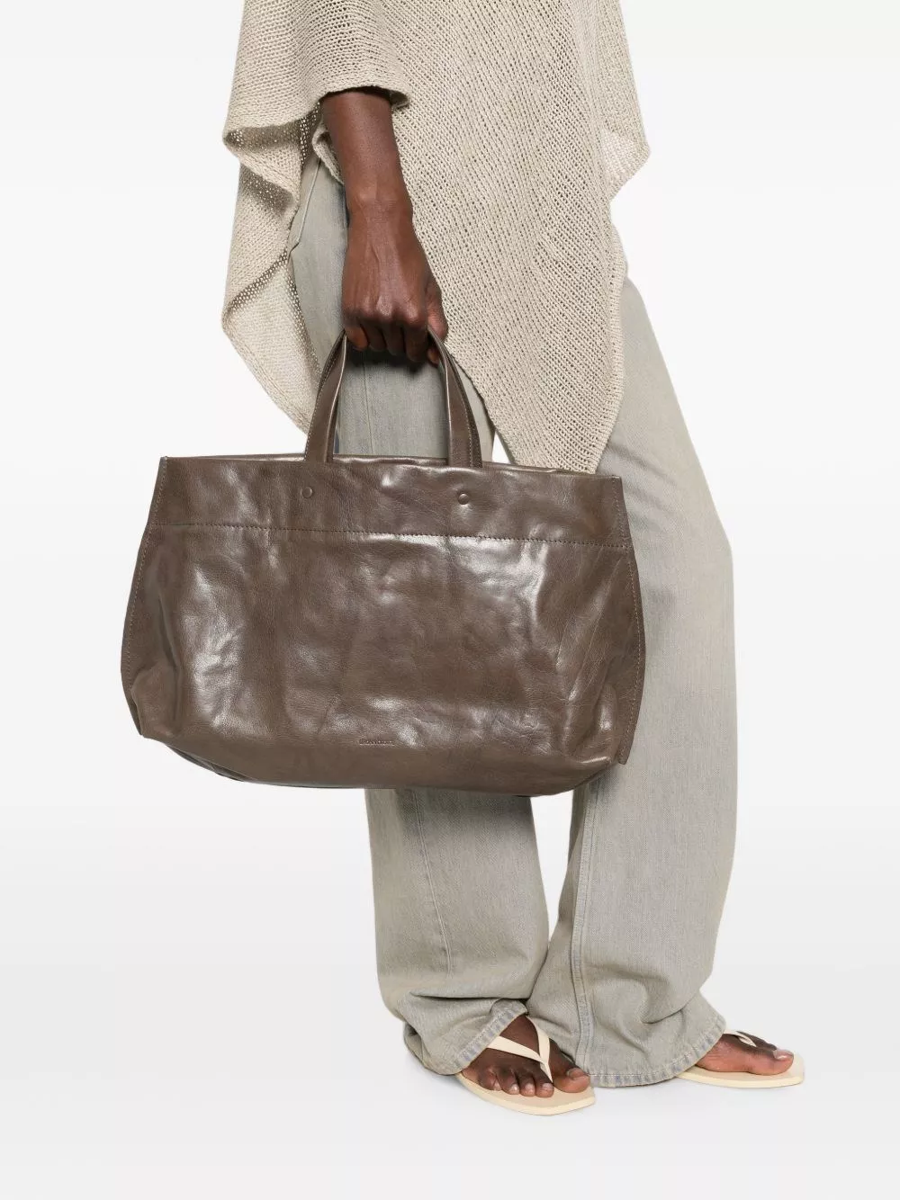 Lihann george Borsa shopping in pelle Elli, view 2