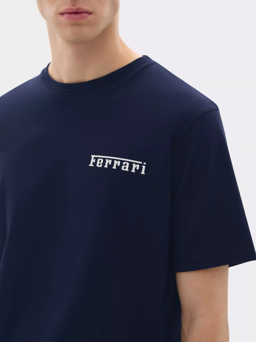 Ferrari T-shirt in cotone con logo, view 5
