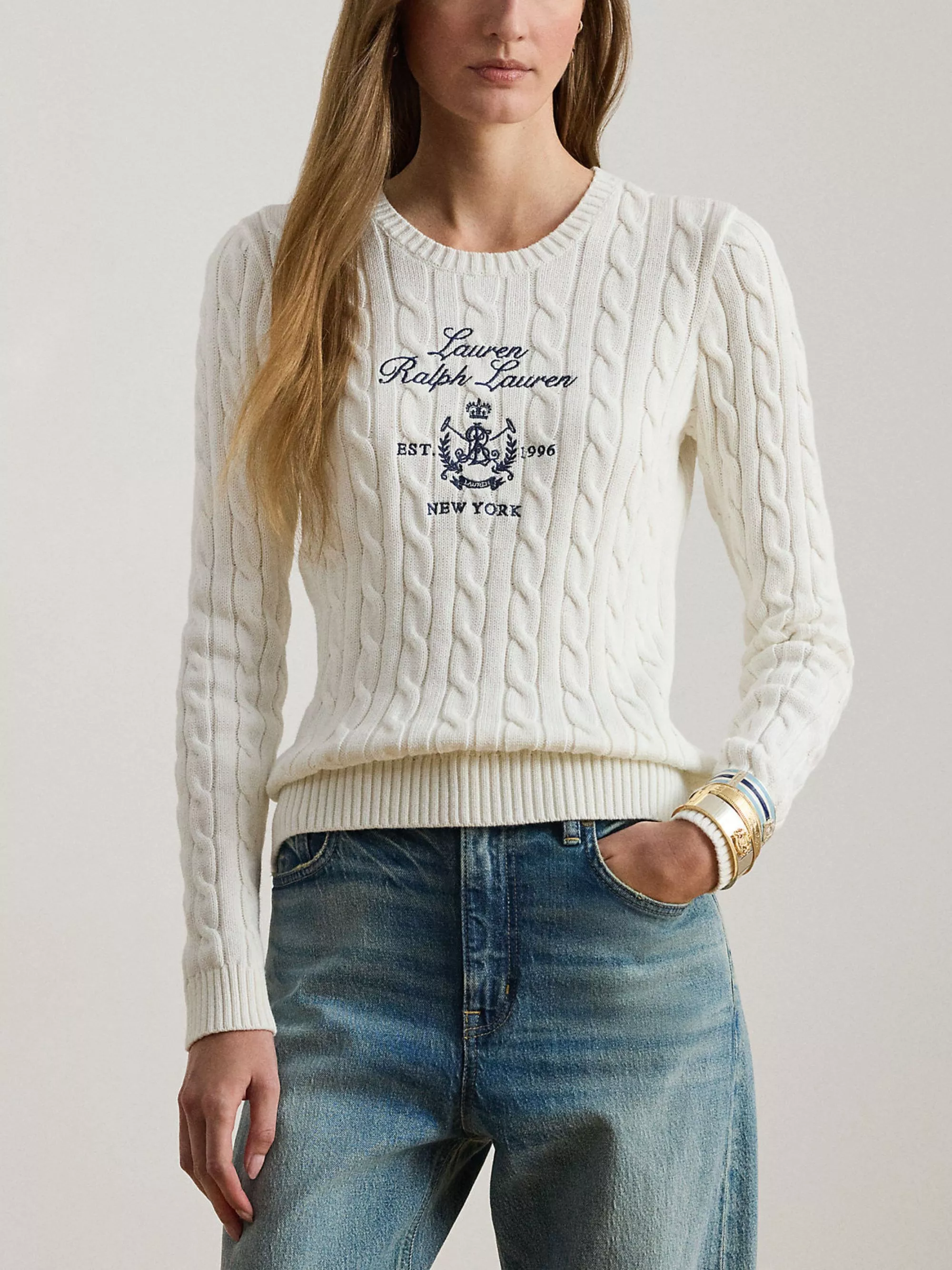 Polo Ralph Lauren Maglione con trecce e ricami, view 2