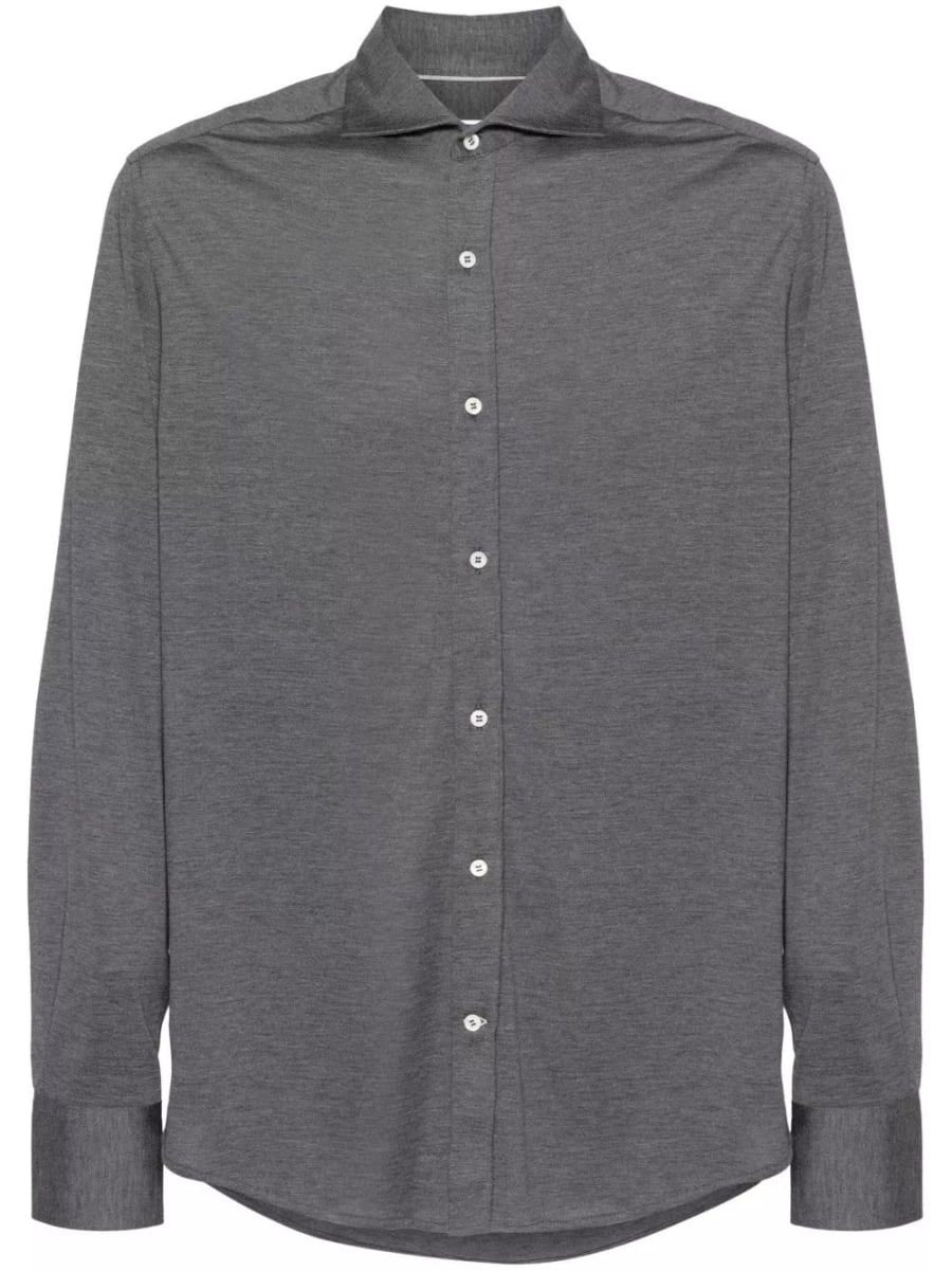 Brunello Cucinelli Camicia in misto seta e cotone