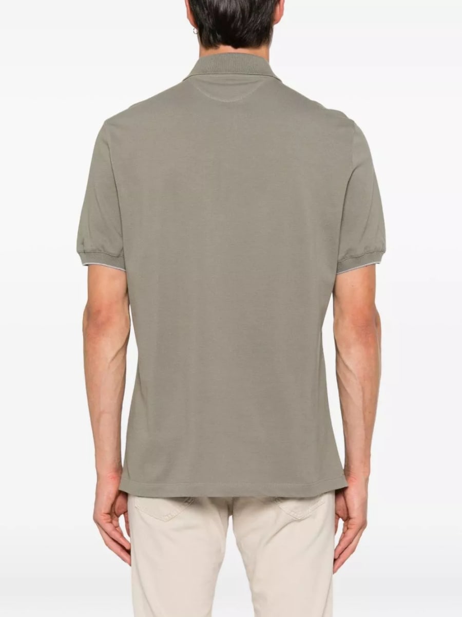 Brunello Cucinelli logo la polo in cotone, view 2