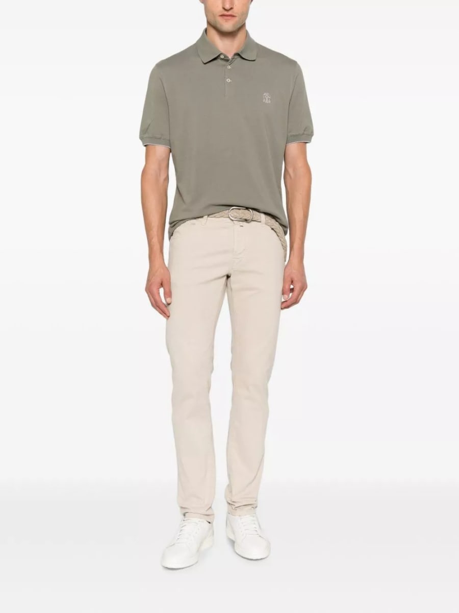 Brunello Cucinelli logo la polo in cotone, view 4