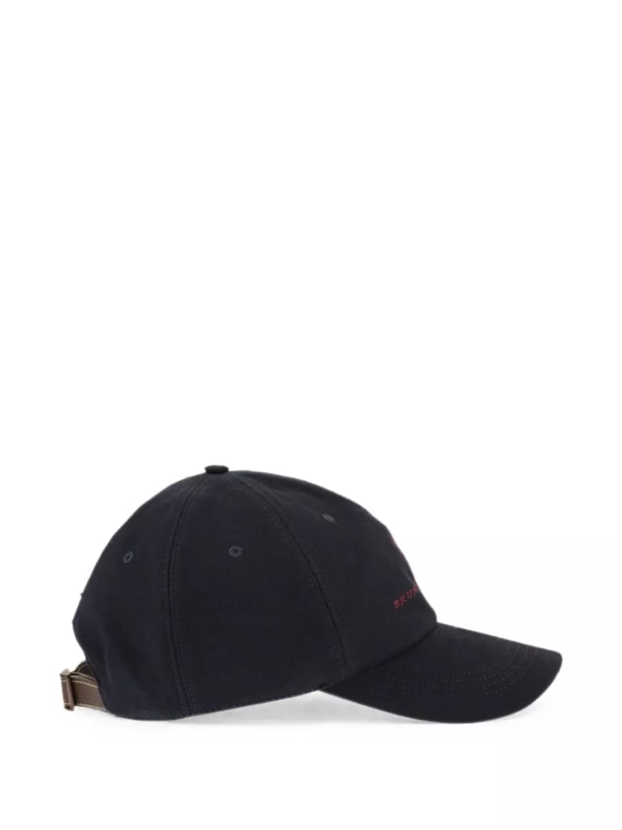 Brunello Cucinelli Cappellino da baseball in cotone con logo, view 2