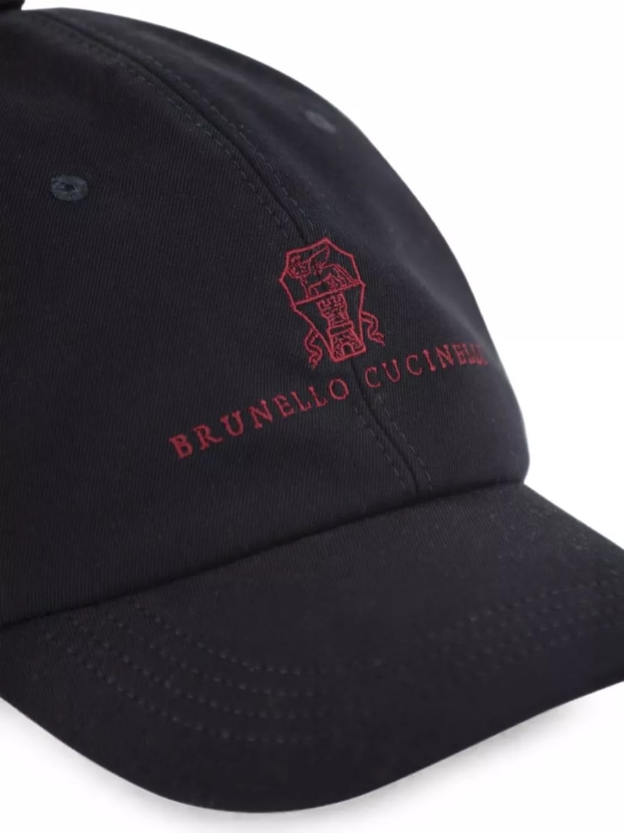 Brunello Cucinelli Cappellino da baseball in cotone con logo, view 3