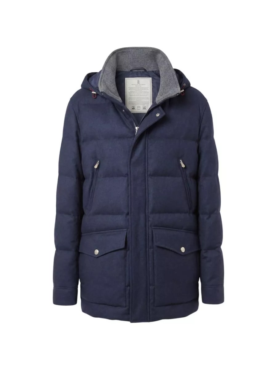 Brunello Cucinelli Giacca in lana con cappuccio