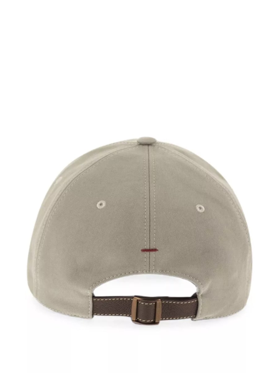 Brunello Cucinelli Cappellino da baseball in cotone con logo, view 2