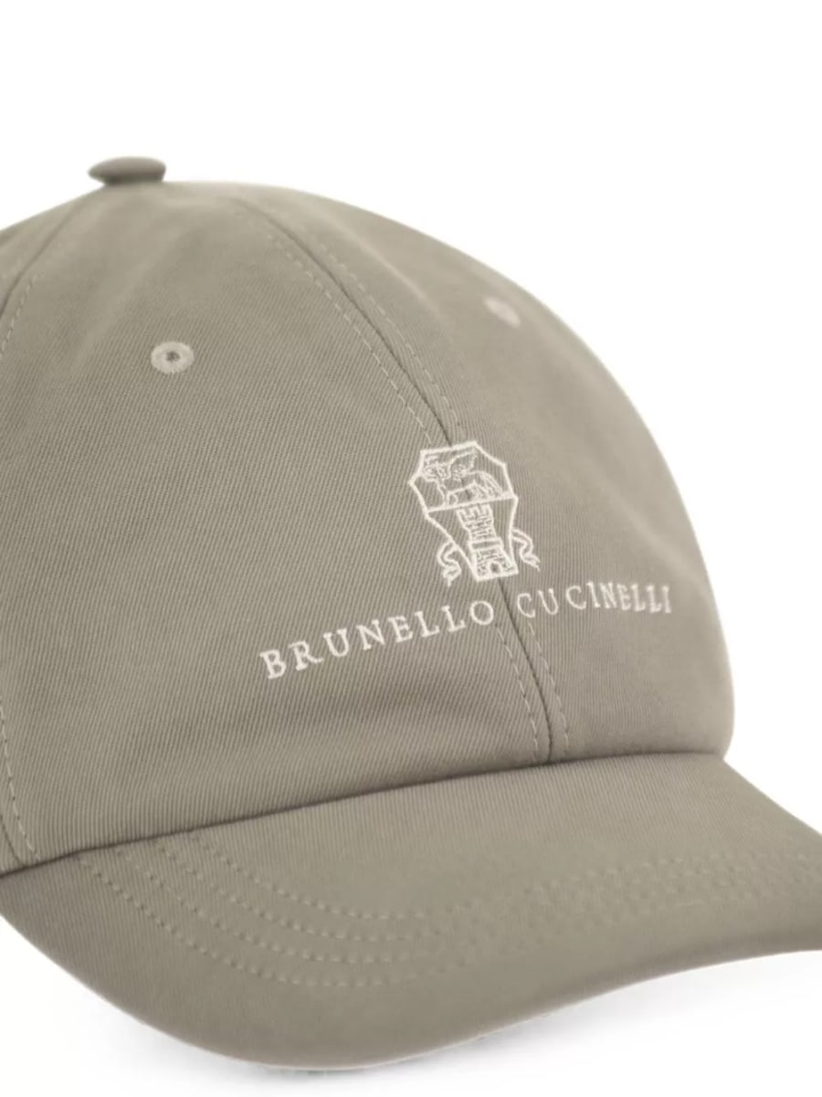Brunello Cucinelli Cappellino da baseball in cotone con logo, view 3