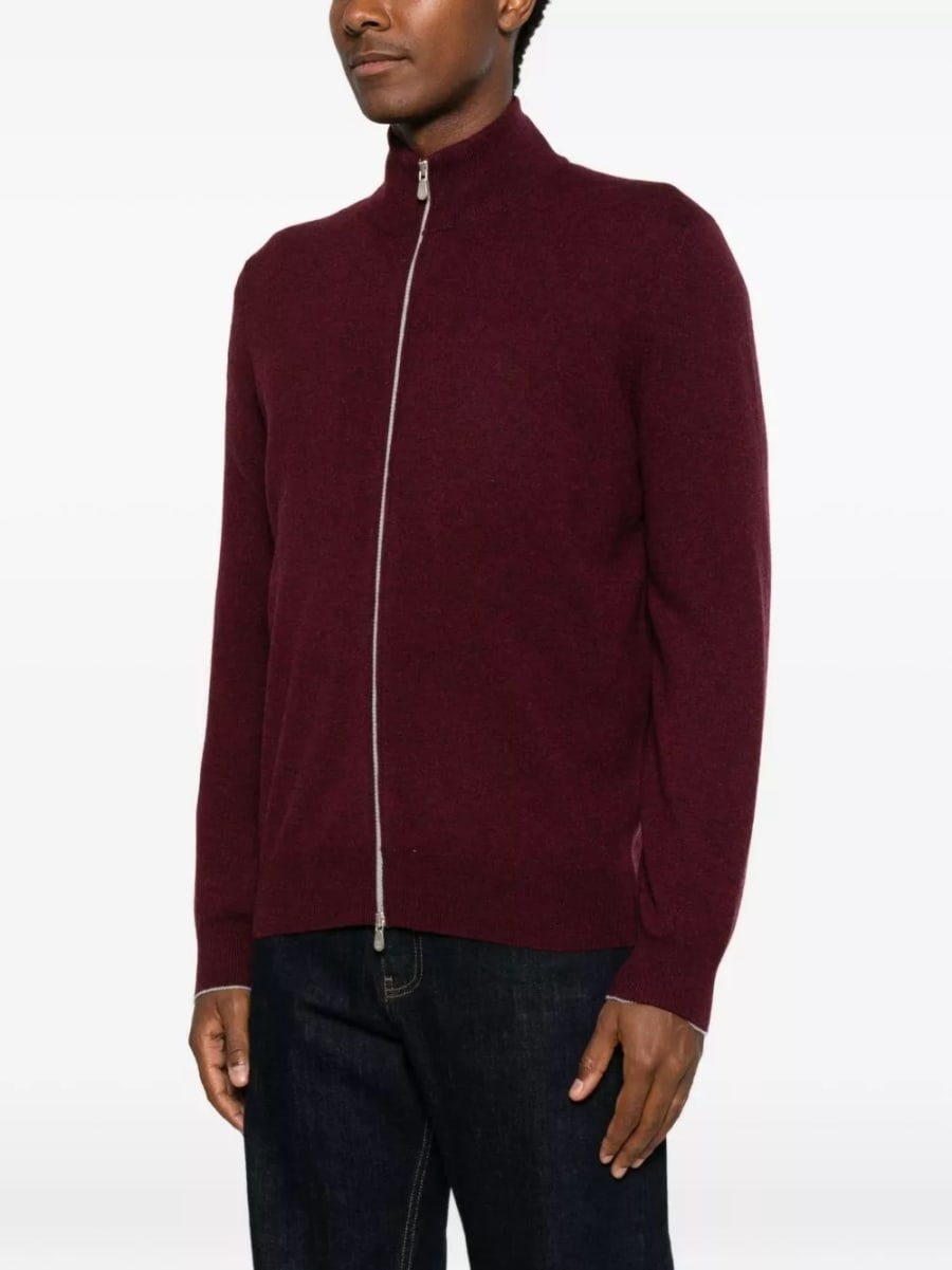 Brunello Cucinelli Cardigan in cashmere con zip, view 2