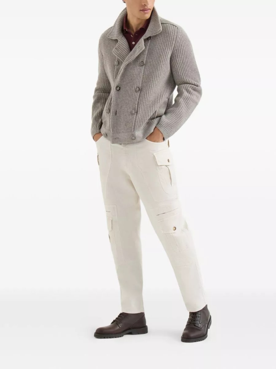 Brunello Cucinelli la polo in cotone con logo, view 3