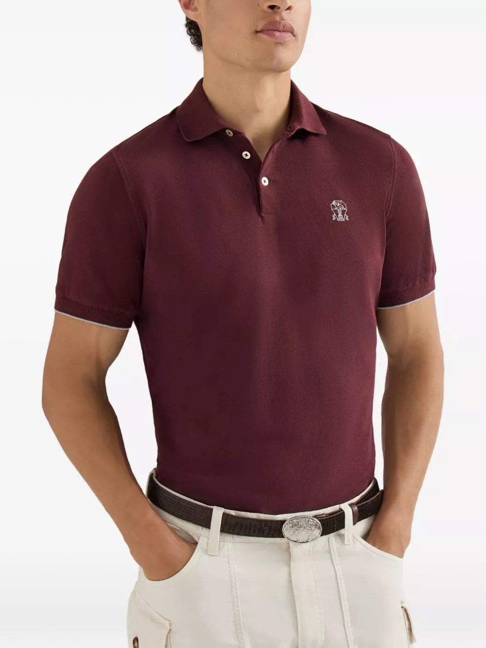 Brunello Cucinelli la polo in cotone con logo