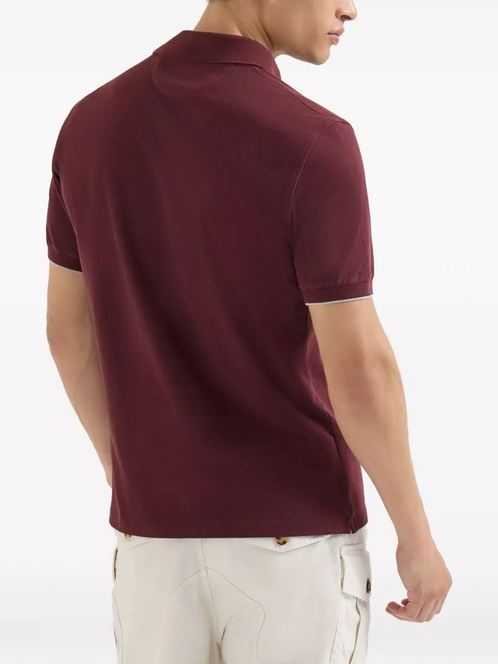 Brunello Cucinelli la polo in cotone con logo, view 2