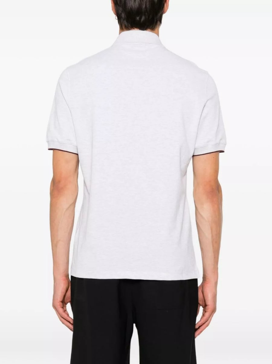Brunello Cucinelli la polo in cotone con logo, view 2