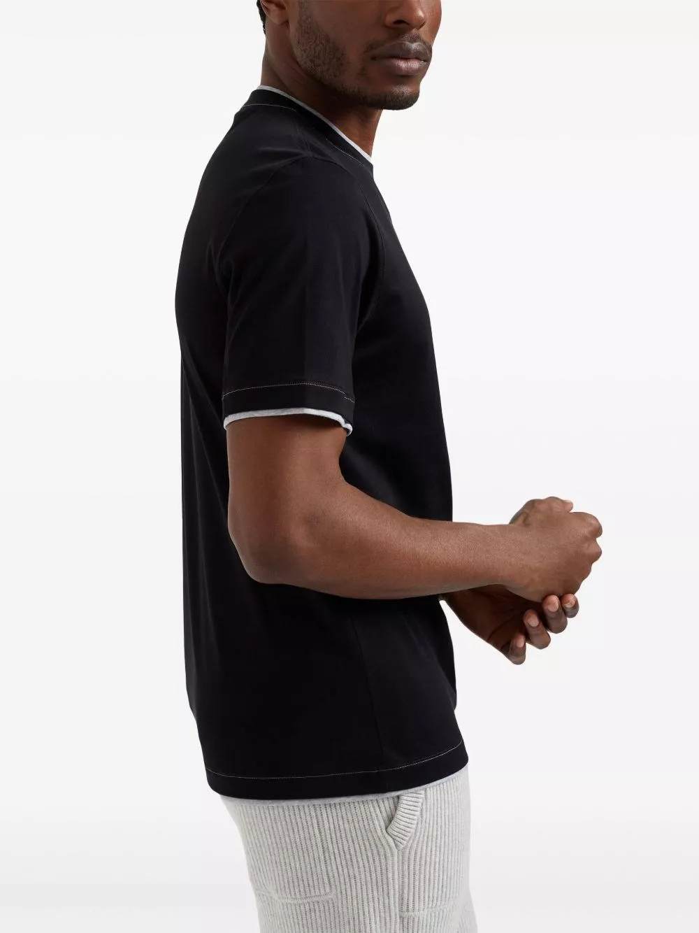 Brunello Cucinelli T-shirt in cotone logo, view 2