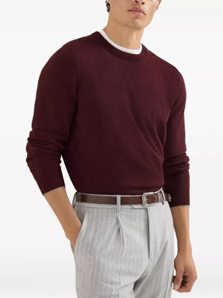 Brunello Cucinelli Maglione girocollo in cashmere, view 3