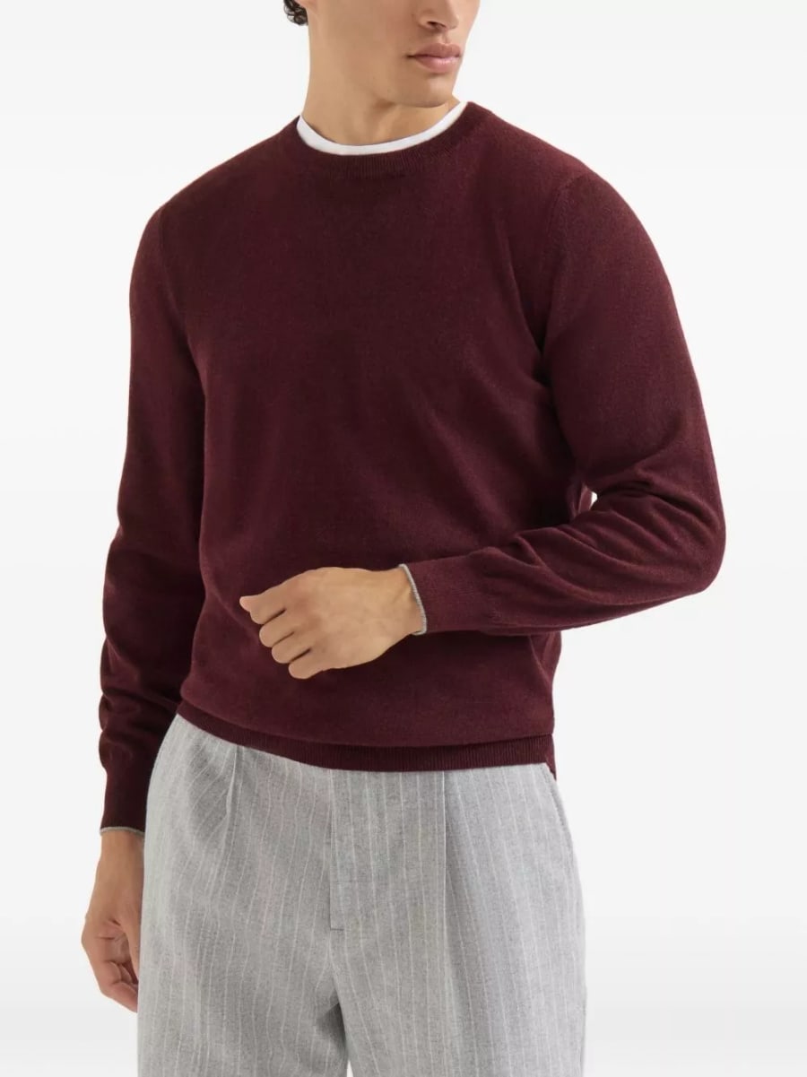 Brunello Cucinelli Maglione girocollo in cashmere, view 6