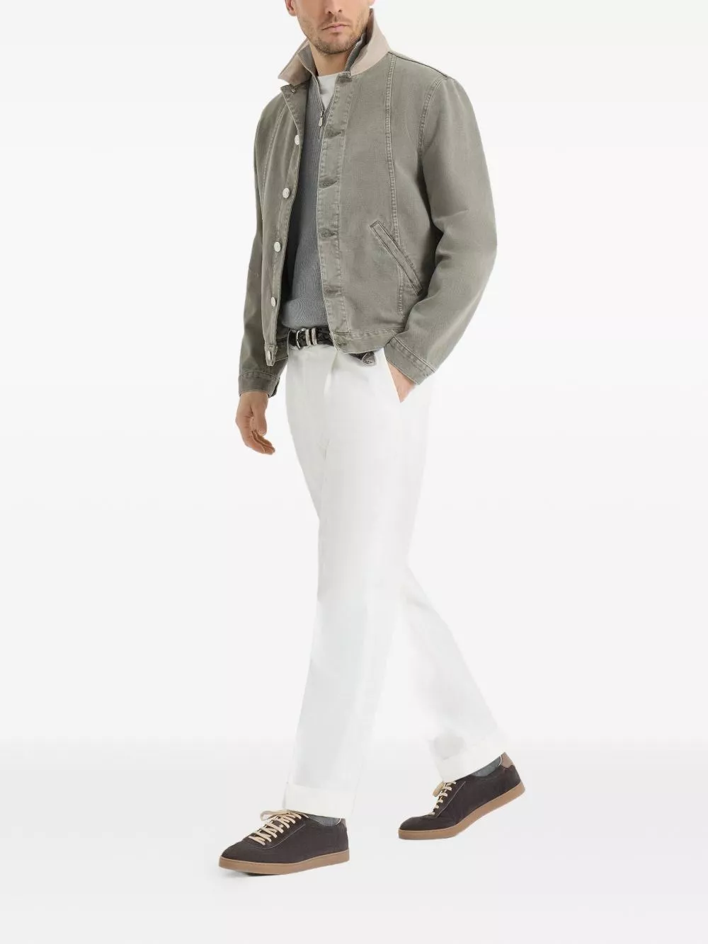 Brunello Cucinelli Sneakers in pelle scamosciata, view 2