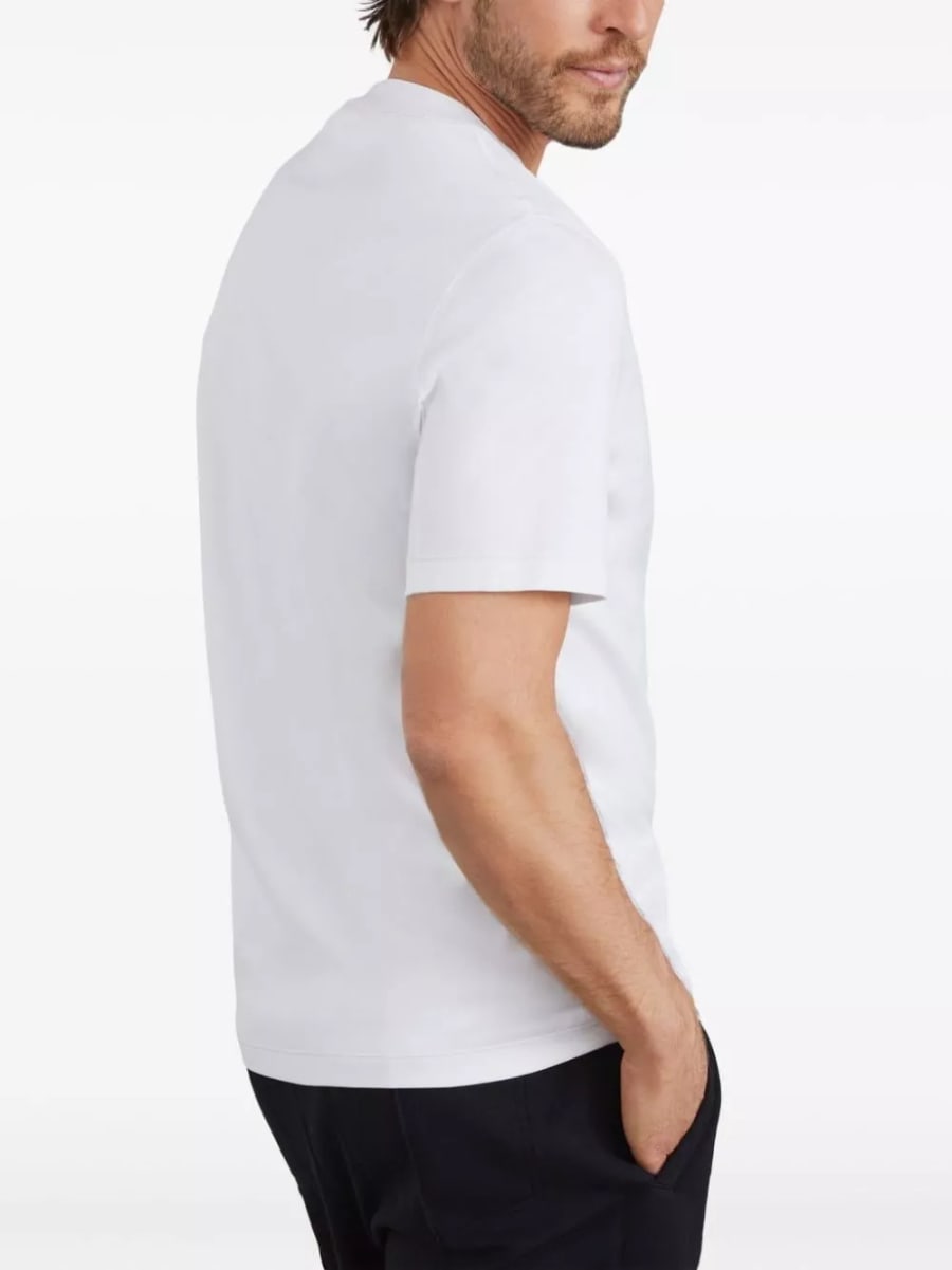 Brunello Cucinelli T-shirt in cotone con logo, view 3