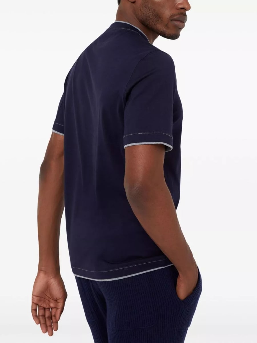 Brunello Cucinelli T-shirt in cotone con logo, view 3