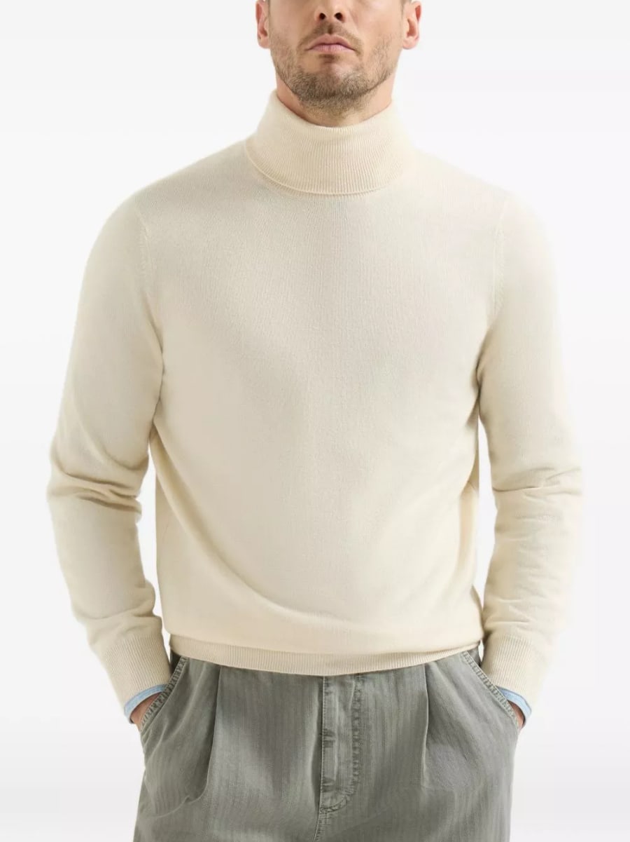 Brunello Cucinelli Maglione in cashmere a collo alto, view 6