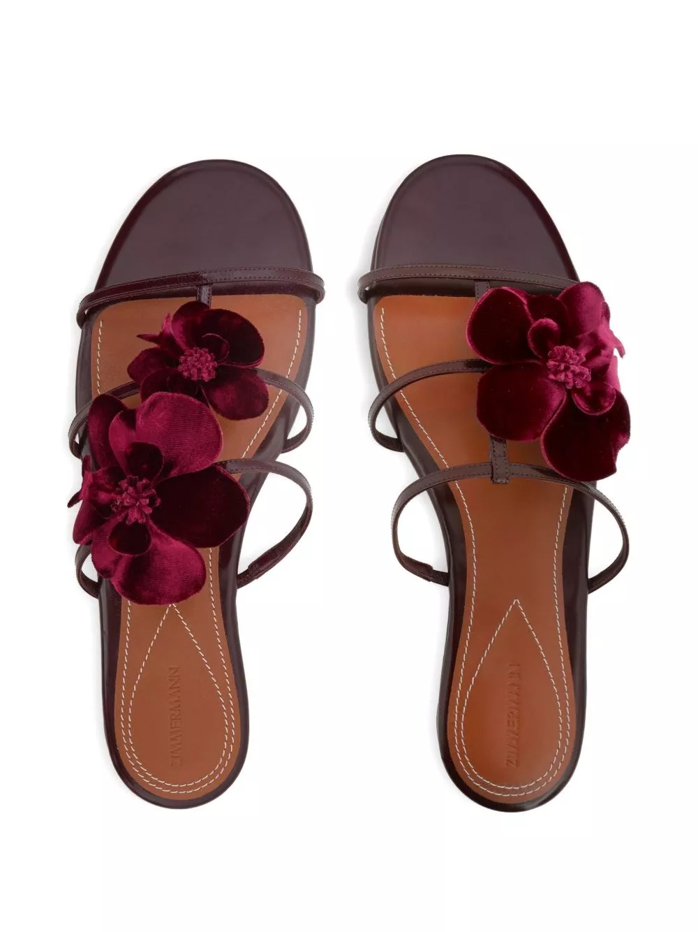 Zimmermann Sandali flat in pelle Orchid, view 2