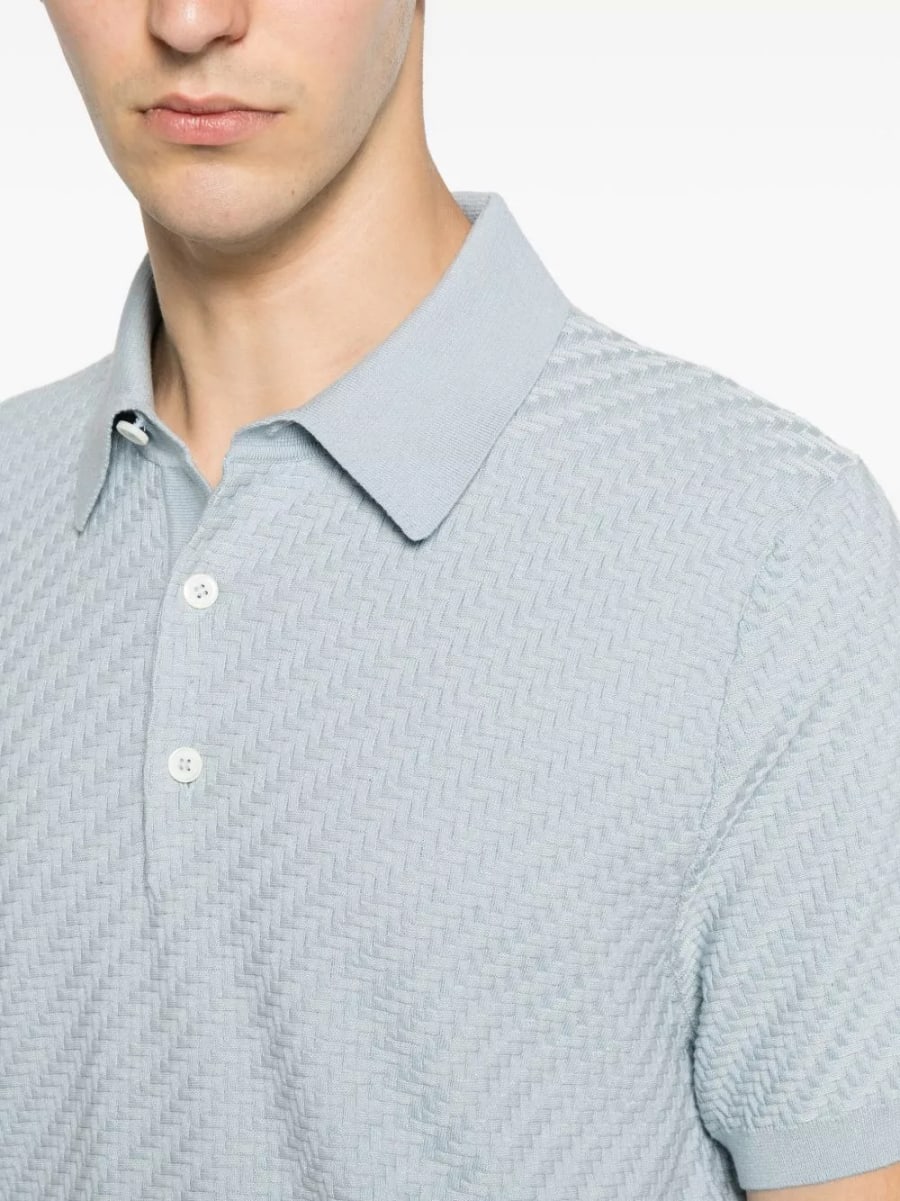 Brioni la polo in cotone e cashmere, view 3