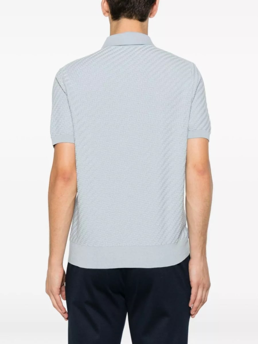 Brioni la polo in cotone e cashmere, view 4