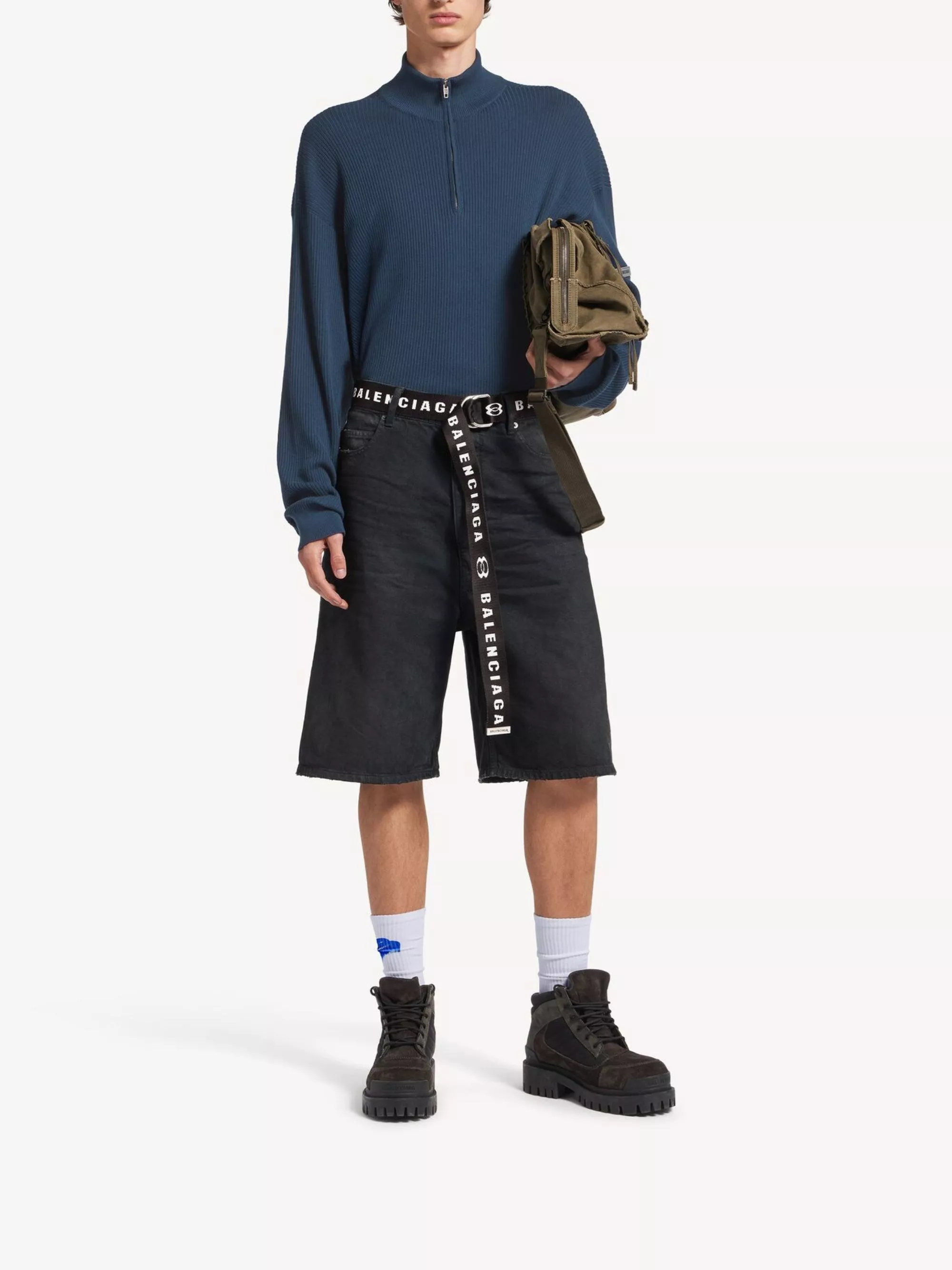 Balenciaga Shorts in denim di cotone, view 2