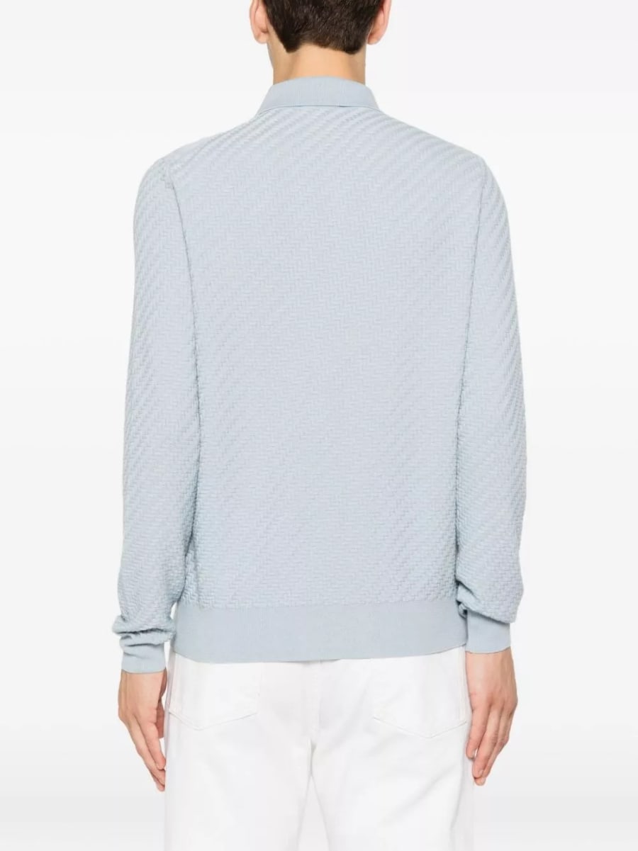 Brioni la polo in cotone e cashmere, view 2